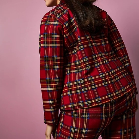 Torrid Betsey Johnson Plaid Premium Ponte Blazer - Picture 6 of 7